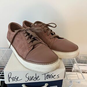 Nordstrom Pink and White Sneakers with Suede Finish
